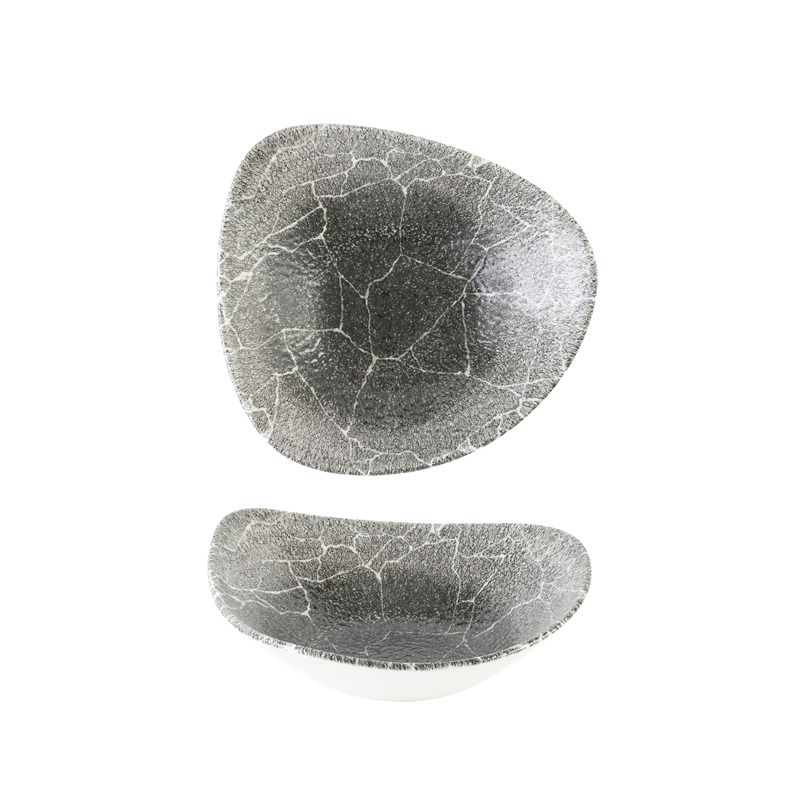Ciotola Triangolare 18,5 Cm Studio Prints Kintsugi Reverse Quartz Black - Churchill
