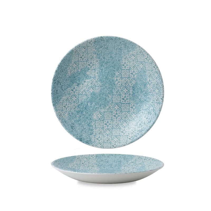 Piatto Fondo 25,5 Cm Vintage Prints Med Tiles Aquamarine - Churchill
