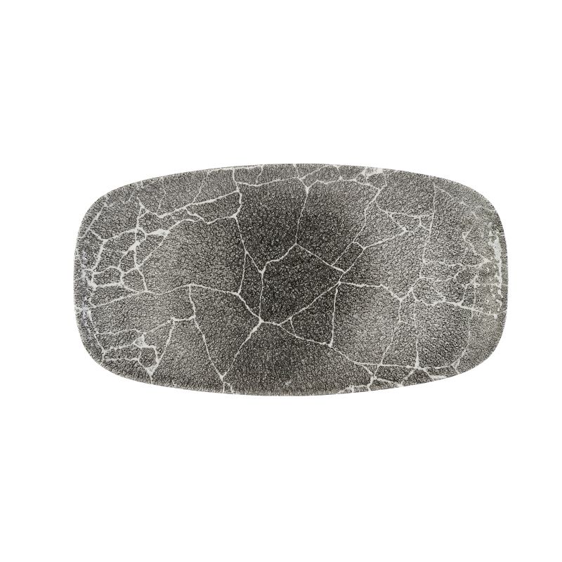 Piatto Oblungo 35,5 X 18,9 Cm Studio Prints Kintsugi Reverse Quartz Black - Churchill