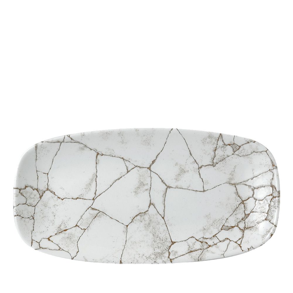 Piatto Oblungo 29,8 X 15,3 Cm Studio Prints Kintsugi Agate Grey - Churchill