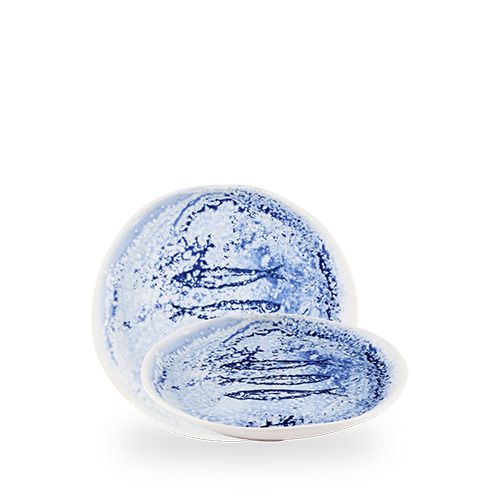 Piatto Organic Natural 21 cm Inked Collection Fresco Blue - Churchill