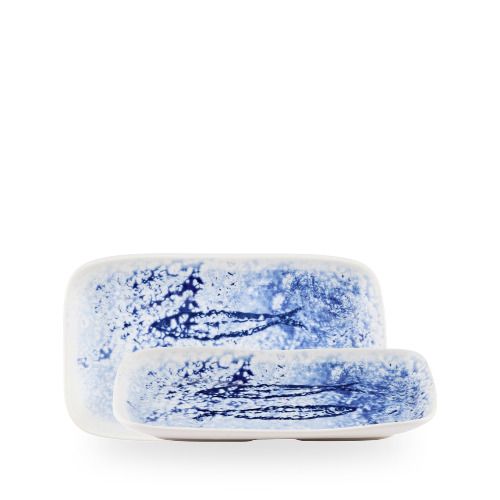 Vassoio Profondo Natural 26 x 15 cm Inked Collection Fresco Blue - Churchill