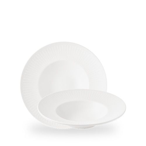 Piatto Fondo Con Falda Media 24 cm Inked Collection Era White - Churchill
