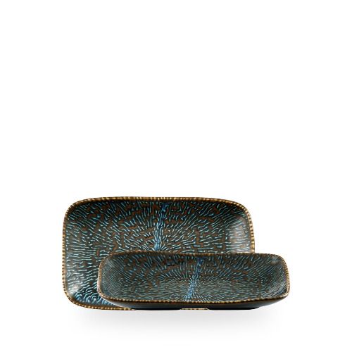 Vassoio Profondo Natural 22 x 13 cm Inked Cascade Sapphire Blue - Churchill