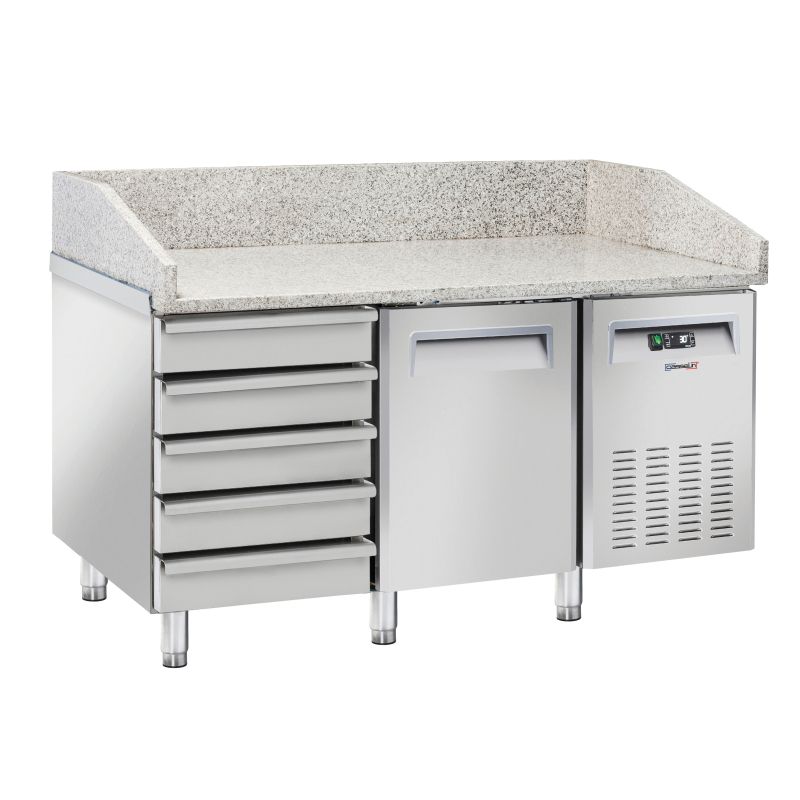 Tavolo per Pizza Refrigerato 5 Cassetti 1 Porta - Casselin