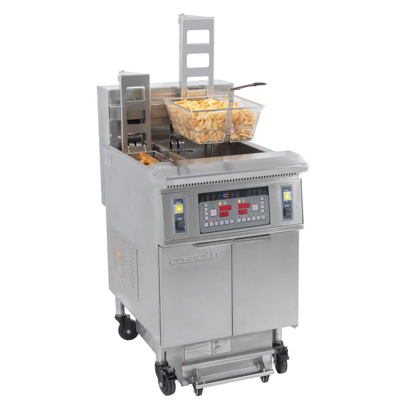 Friggitrice Elettrica con Sollevamento Automatico e Sistema di Filtraggio Olio 12 + 22 l 8,5+17kw - Casselin