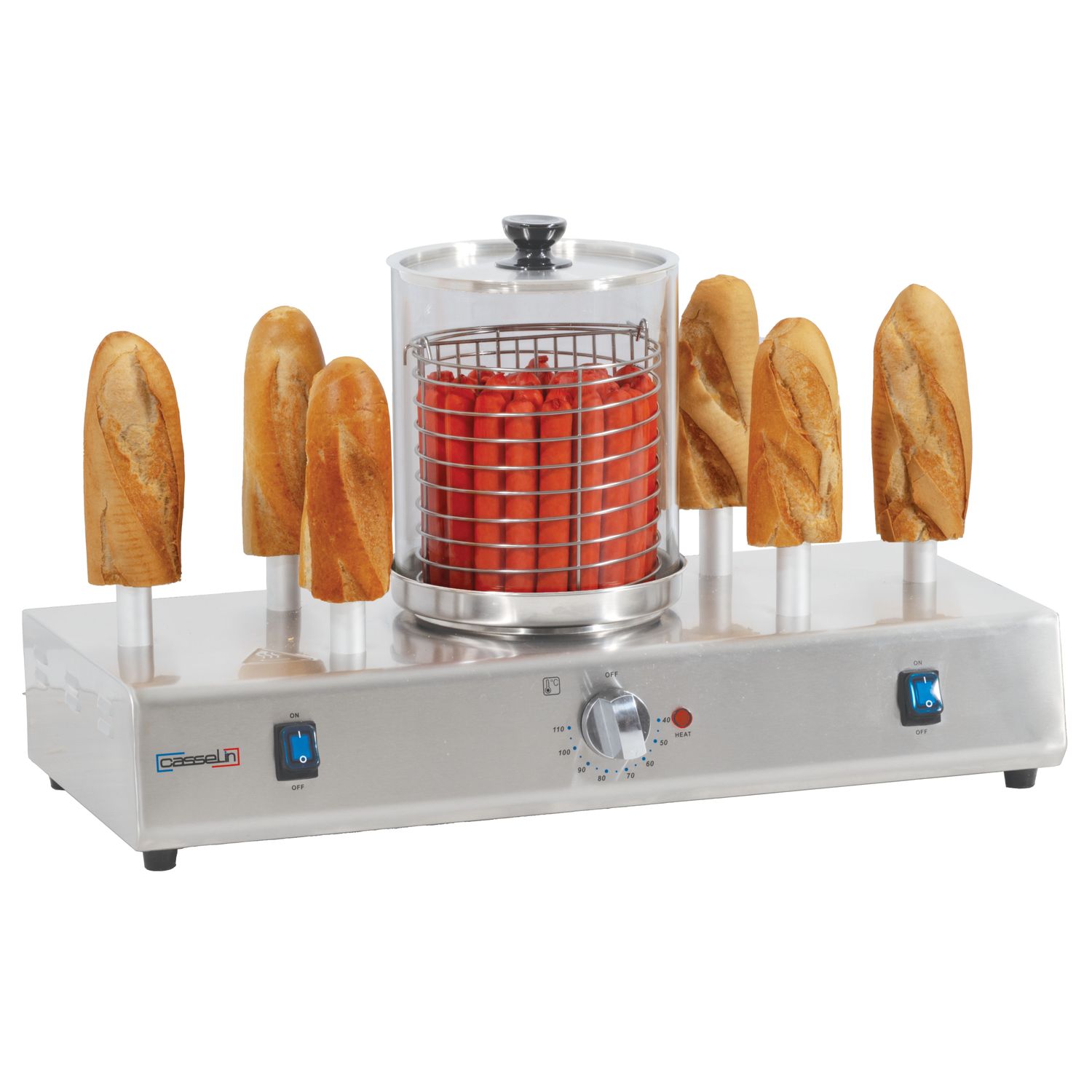 Macchina per Hot Dog 6 Punzoni Riscaldanti - Casselin