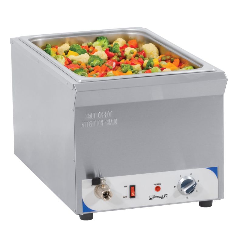 Bagnomaria con Rubinetto di Scarico GN 1/1 - 200 mm - 1,5 kW - Casselin