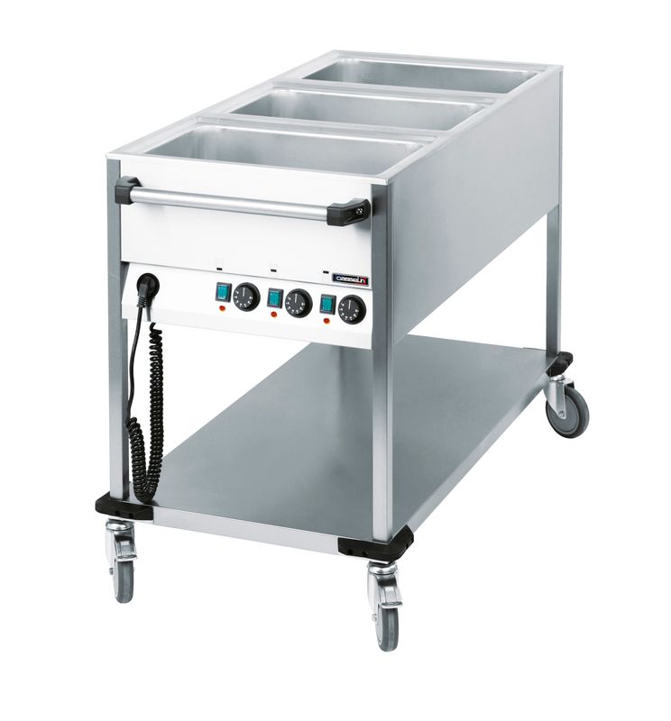 Carrello Bagnomaria 3 Vasche Verticali 3 x GN 1/1 - Casselin