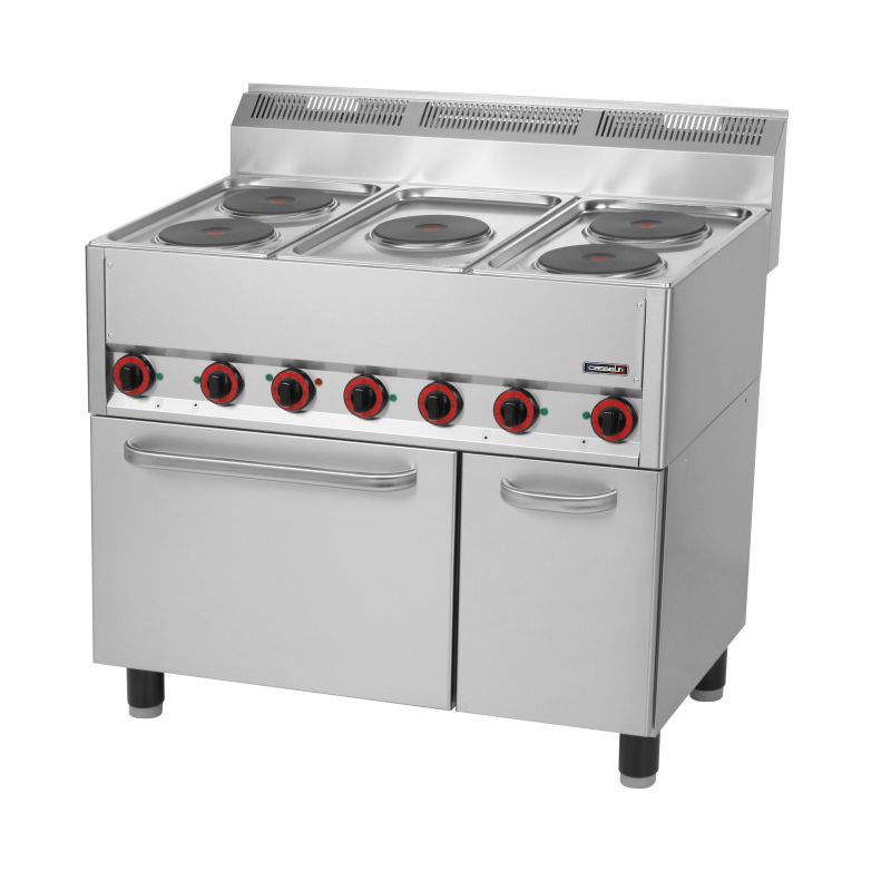 Fornello Elettrico 5 Fuochi con Forno Elettrico Ventilato GN 1/1 99 - Casselin