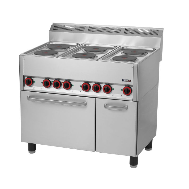 Fornello Elettrico 6 Fuochi con Forno Elettrico Ventilato GN 1/1 99 - Casselin