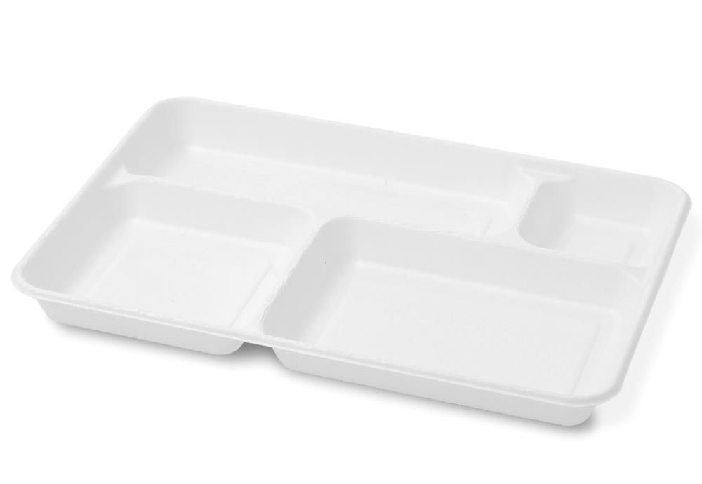 Set 160 Piatto vassoio con 4 scomparti in polpa 37 x 27 cm - Byo