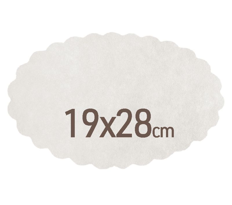 Set 2000 Carta fritto ovale in paglia bianca 80 gms 19 x 28 cm - Byo