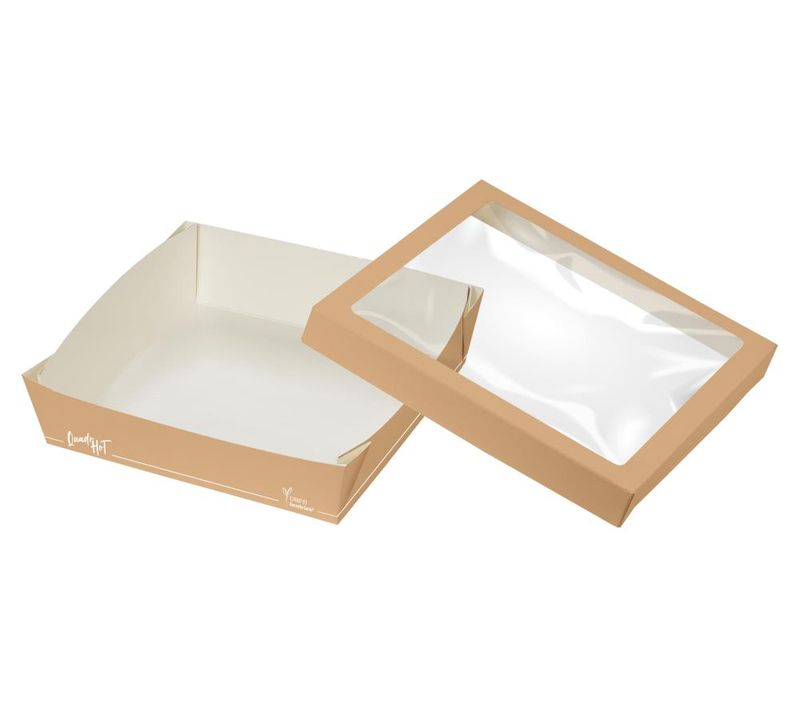 Set 200 Box con coperchio in carta pet 20 x 20 cm Quadr-Hot - Byo