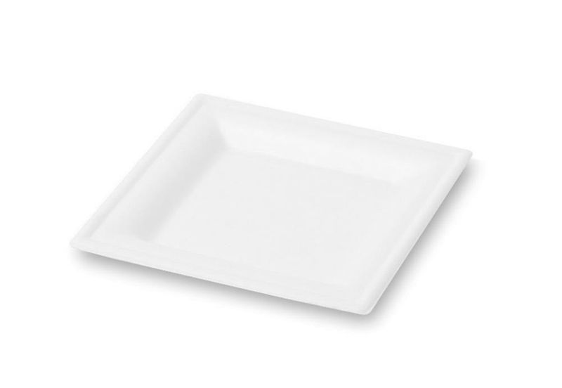 Set 1000 Piatto piano quadrato in polpa 16 x 16 cm Classic - Byo