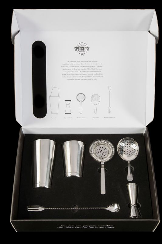 Set utensili da cocktail in scatola Acciaio Inox - Barprofessional