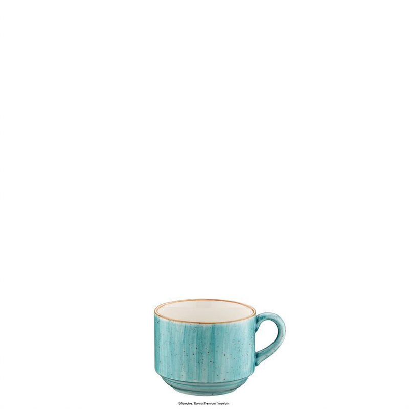 Tazza da Caffè Impilabile 0,21l Aura Aqua Banquet - Bonna