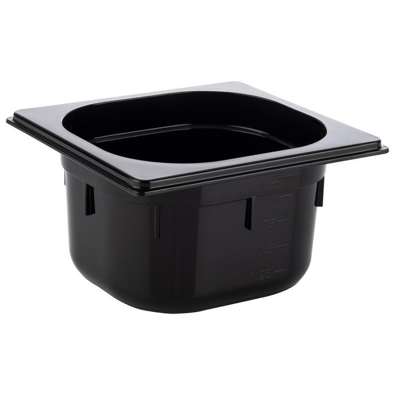 Contenitore GN 1/6 16,2 x 17,6 cm 1,5L Nero - APS