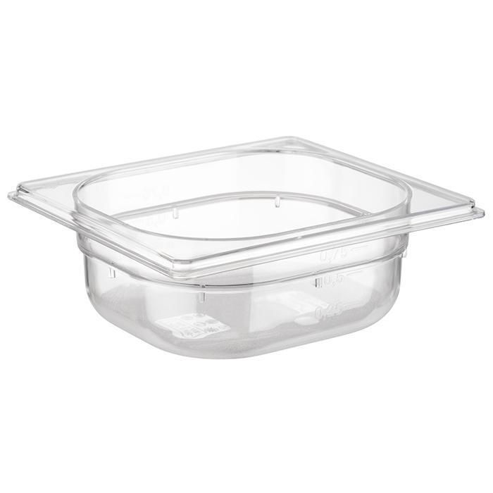 Contenitore GN 1/6 16 x 16 cm 1L Trasparente - APS