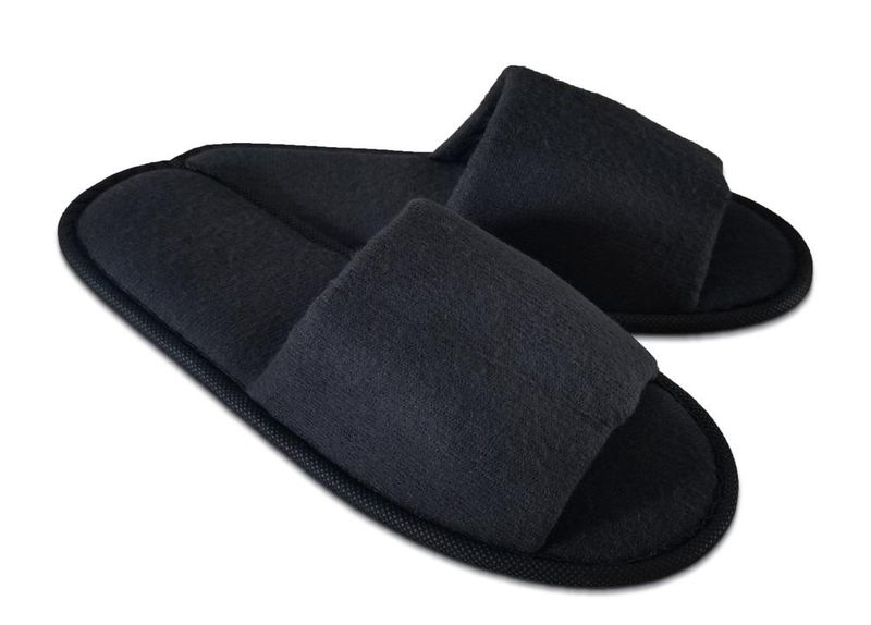 Pantofole con punta aperta 28 cm Nero - Tirolix