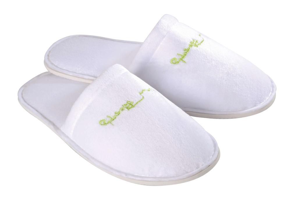 Pantofole in velluto a punta chiusa 30 cm Nature Philosophy Bianco - Tirolix