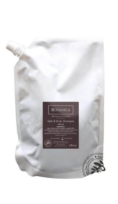 Busta di ricarica di shampoo per capelli e corpo 360 ml Botanica - Tirolix