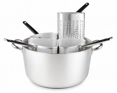 Casseruola con 4 Colapasta a Spicchio Alto con Due Manici Inox d.50 cm - Agnelli