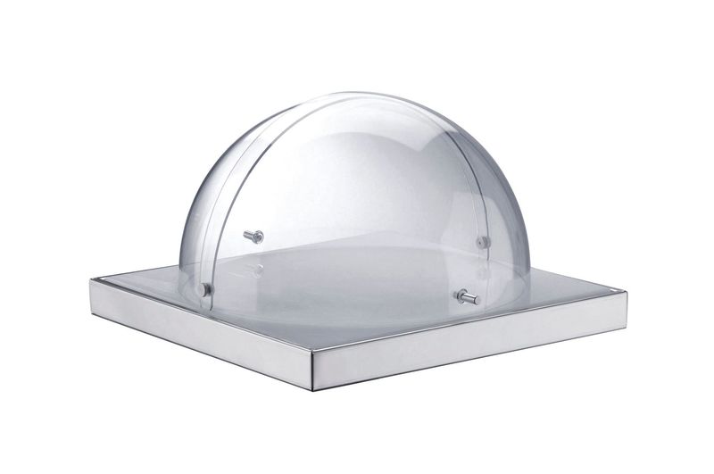Portaformaggi-Affettati Tondo Refrigerato Inox 18/10 38 x 38 H. 23 cm - Square - Abert