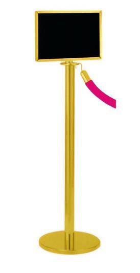 Barriera con pannello informativo orizzontale oro 32 x 120 cm - Tirolix