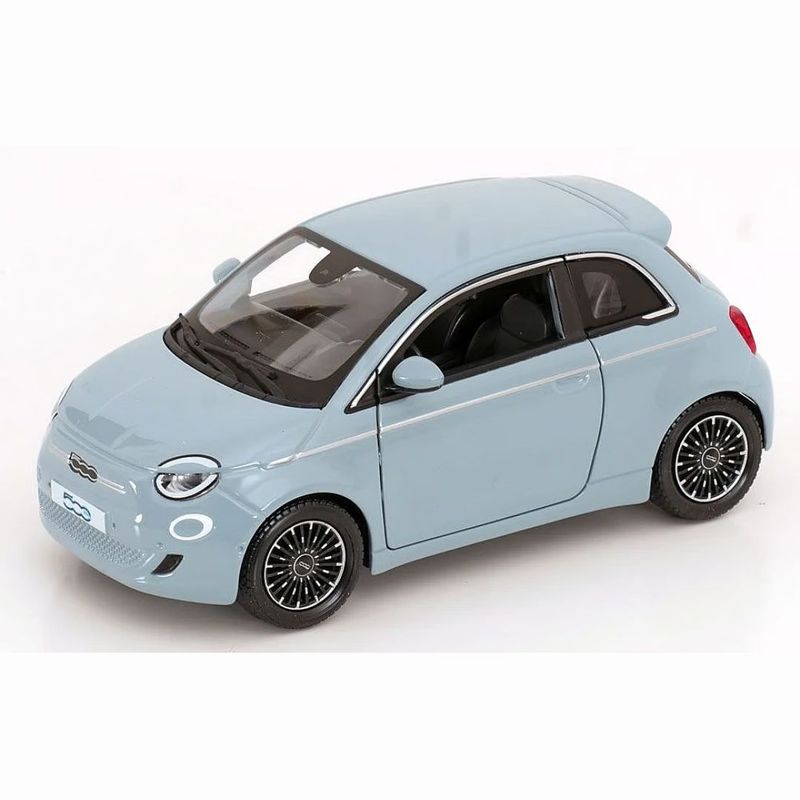 18-21110 Bburago – Fiat 500e (2023), celeste – Scala 1:24