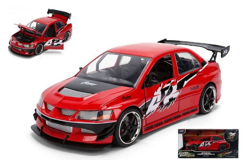 MITSUBISHI LANCER FAST & FURIOUS RED/WHITE 1: 24