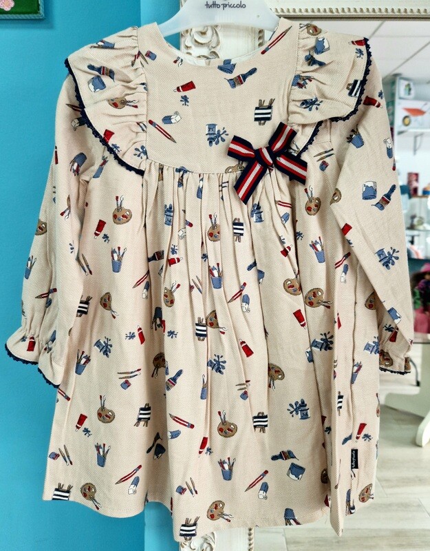 Vestido de viyellla Tinta Tutto Piccolo. Vestido y leotardos