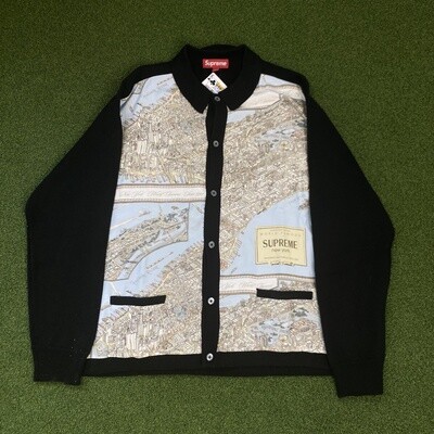 Supreme Silk Map Cardigan *Black*