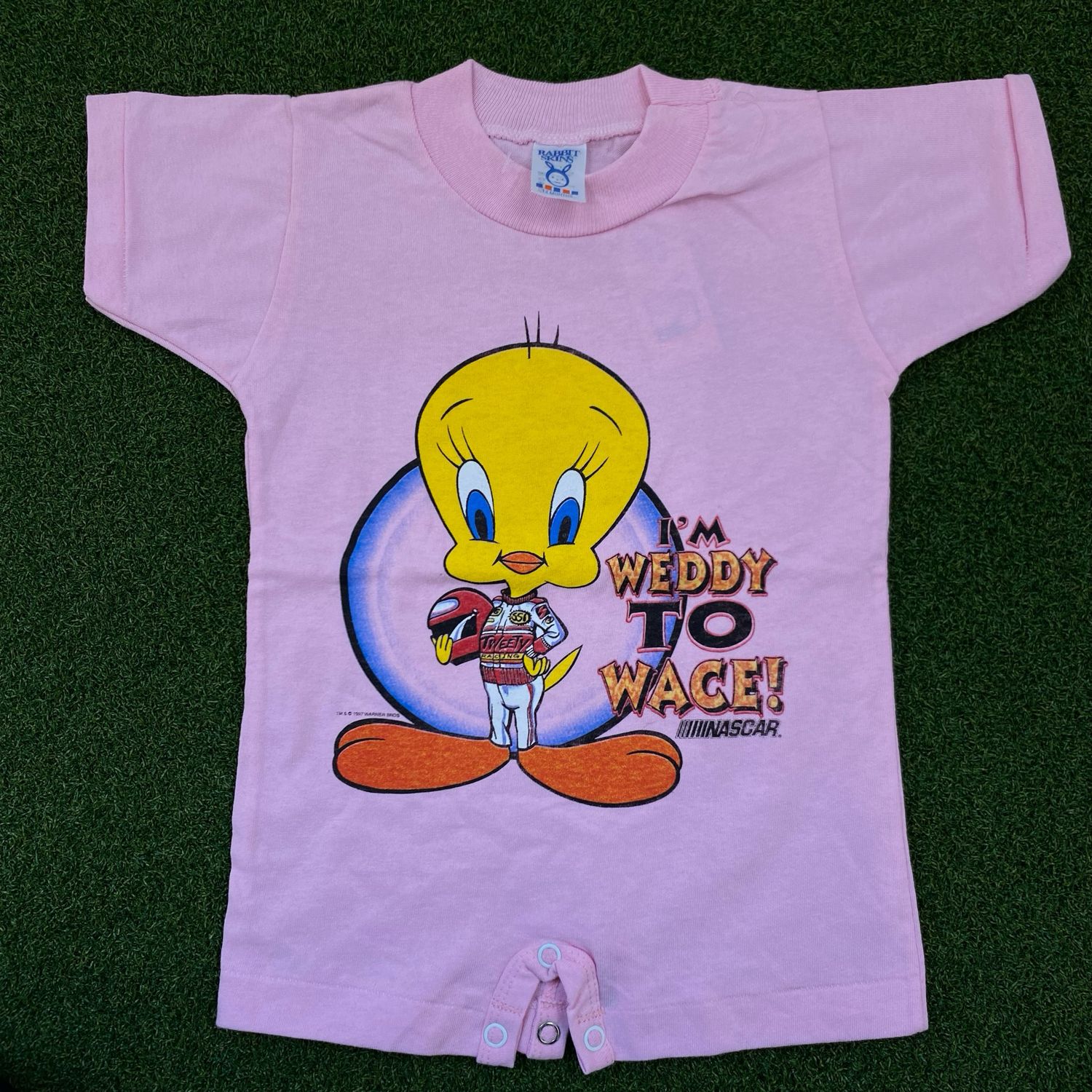 Tweety Bird Weddy 2 Race (Pink) Vintage Tee (Infant)