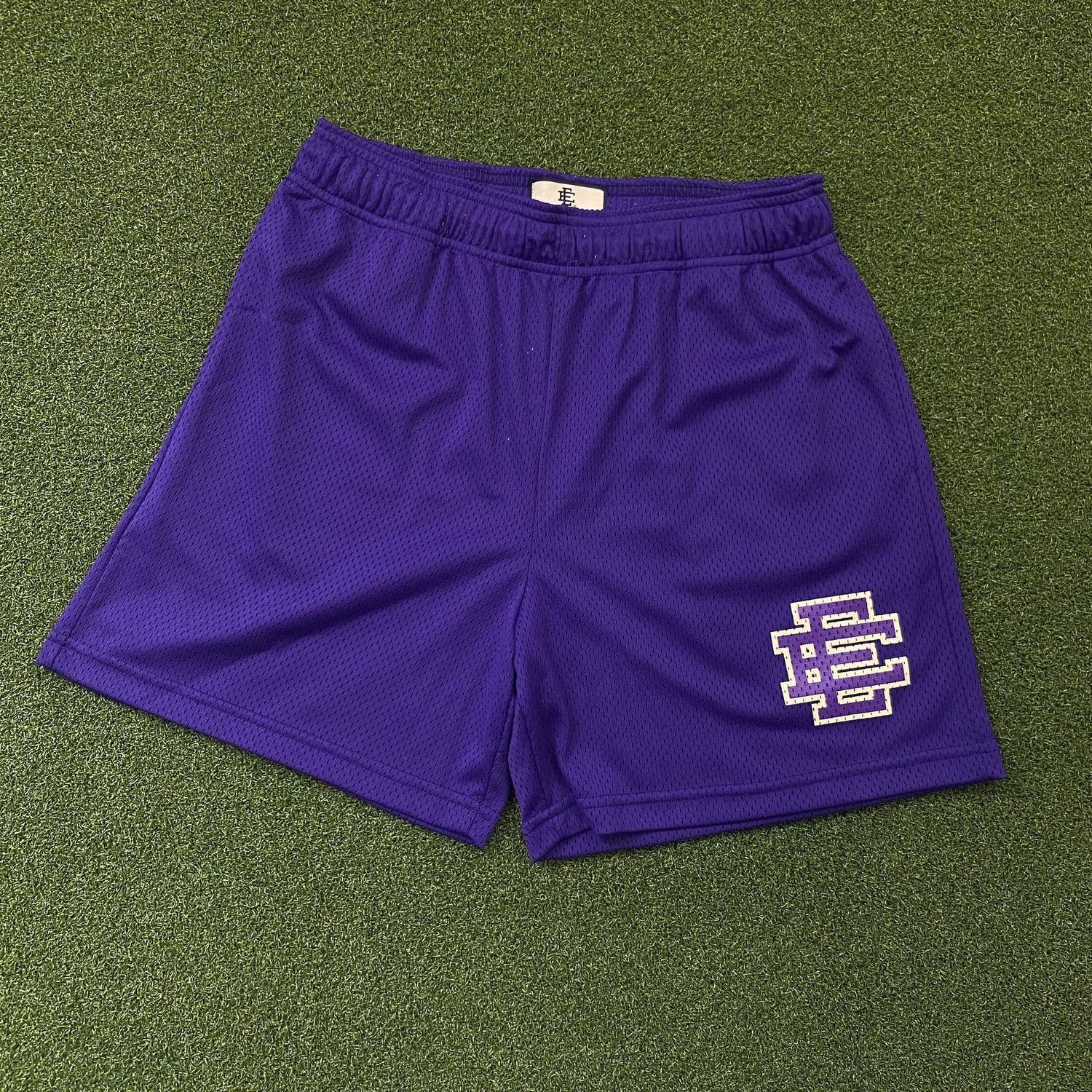 EE Shorts (Purple/Off White Logo)