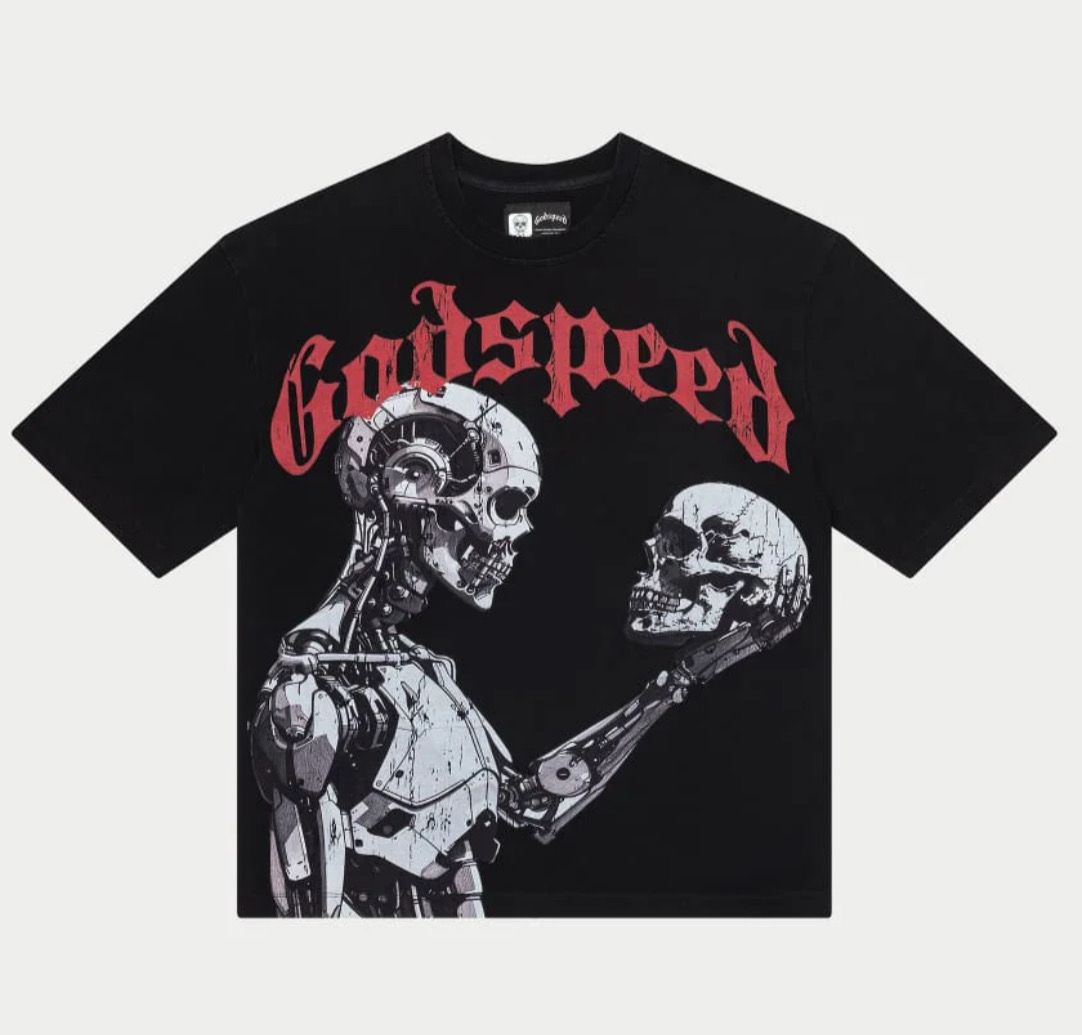 godspeed mankind vs ai III Short Sleeve Tee (Black/Red)