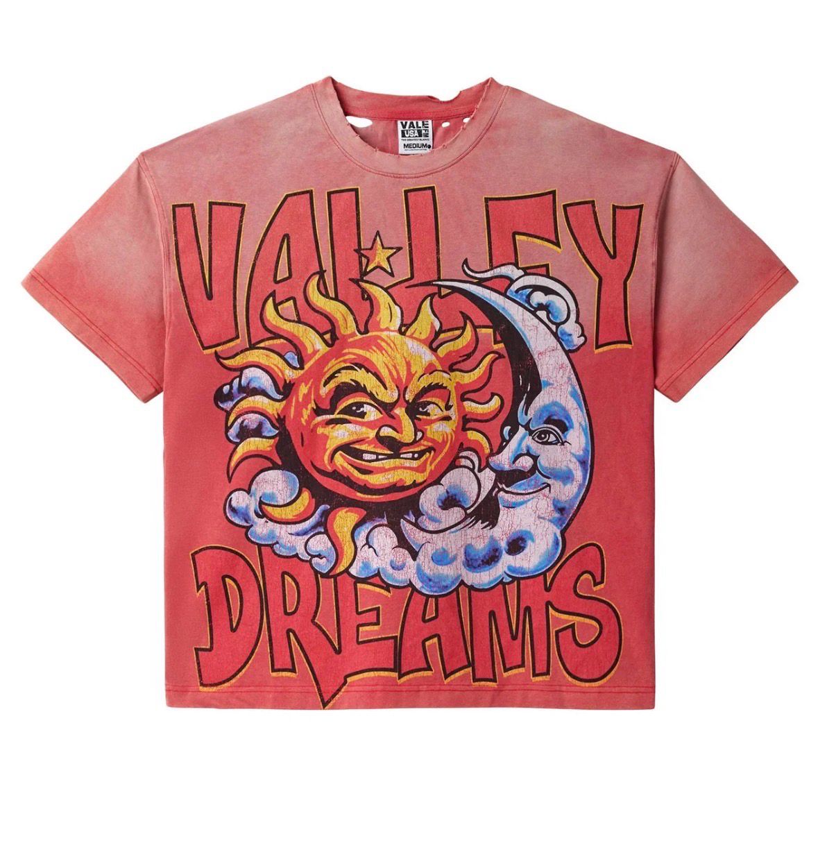 Vale Thrashed Sun Red Tee