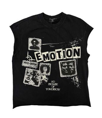 Mixed Emotions Newspaper Cutoff (Black)