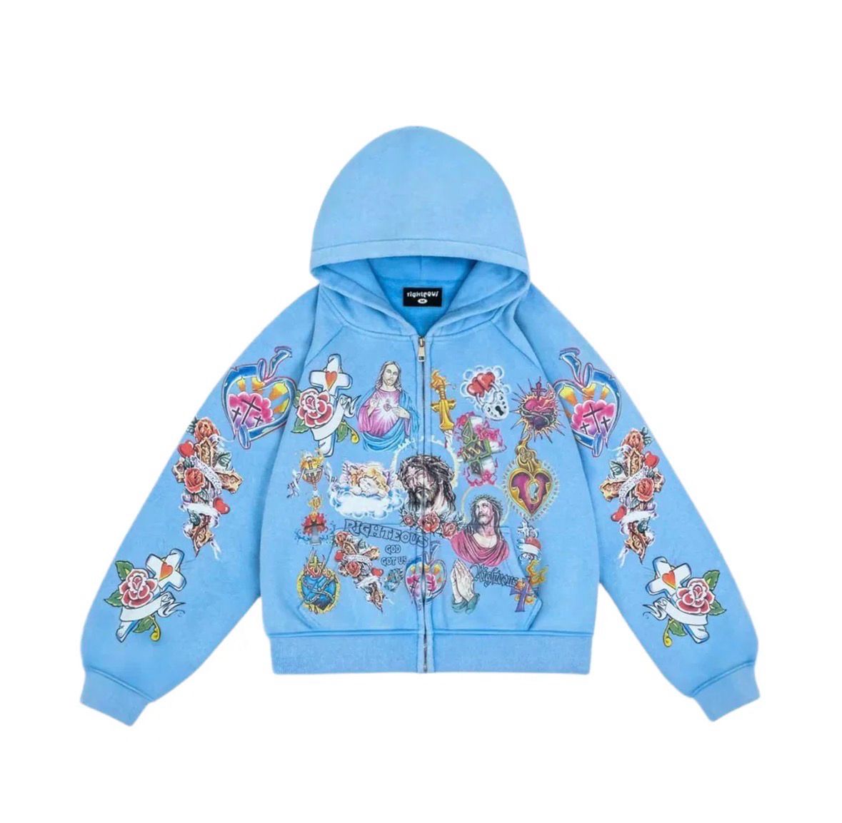 Righteous Risen Zip Up Hoodie Blue