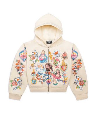 Righteous Risen Zip Up Hoodie Cream