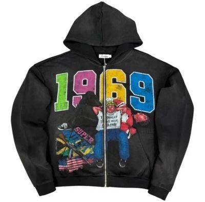 Prestige War Has Ended Zip Up Hoodie Black Multi Color