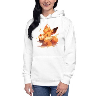 Flareon Enjoying a Cupcake Unisex Hoodie