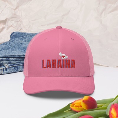 Lahaina Trucker Cap with Map of Maui, Maui Pride Hat