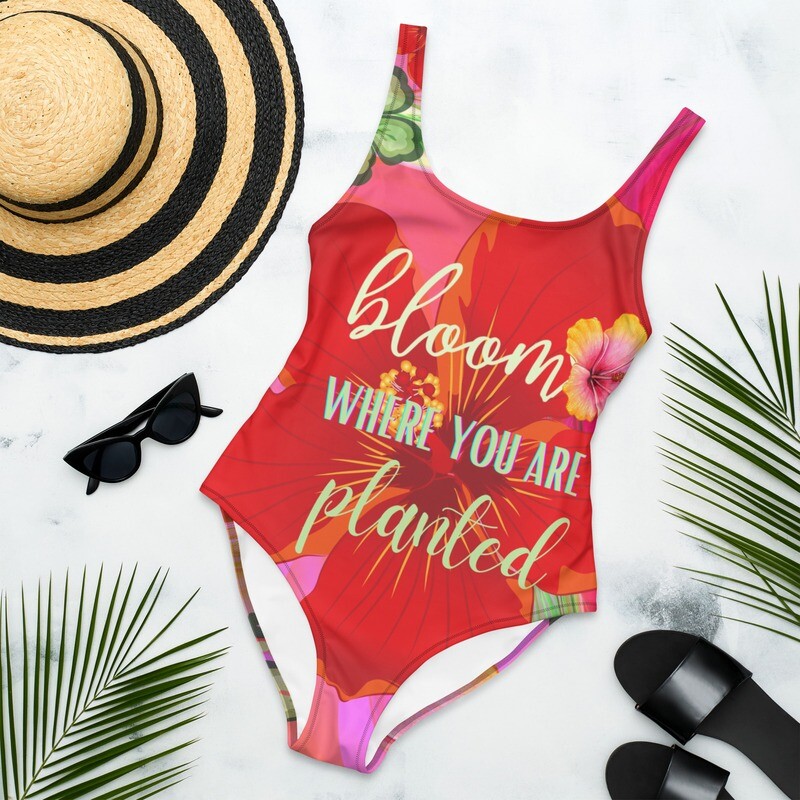 Bloom Where You Are Planted One Piece Bathing Suit