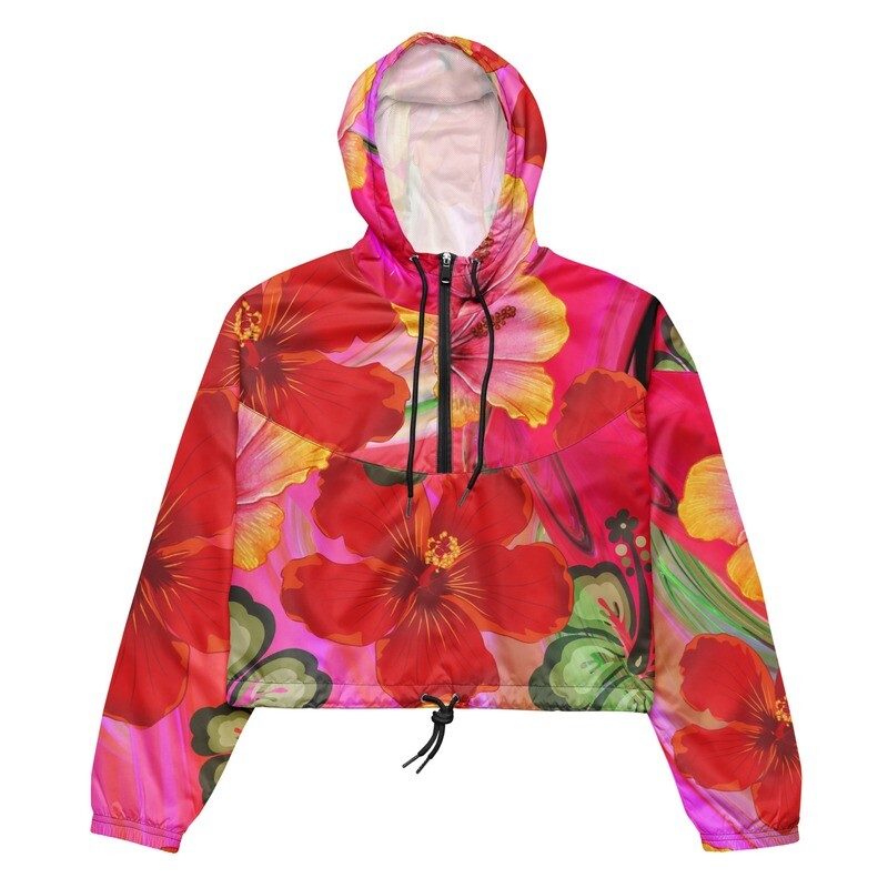 Bloom Where You Are Planted Women’s Cropped Windbreaker