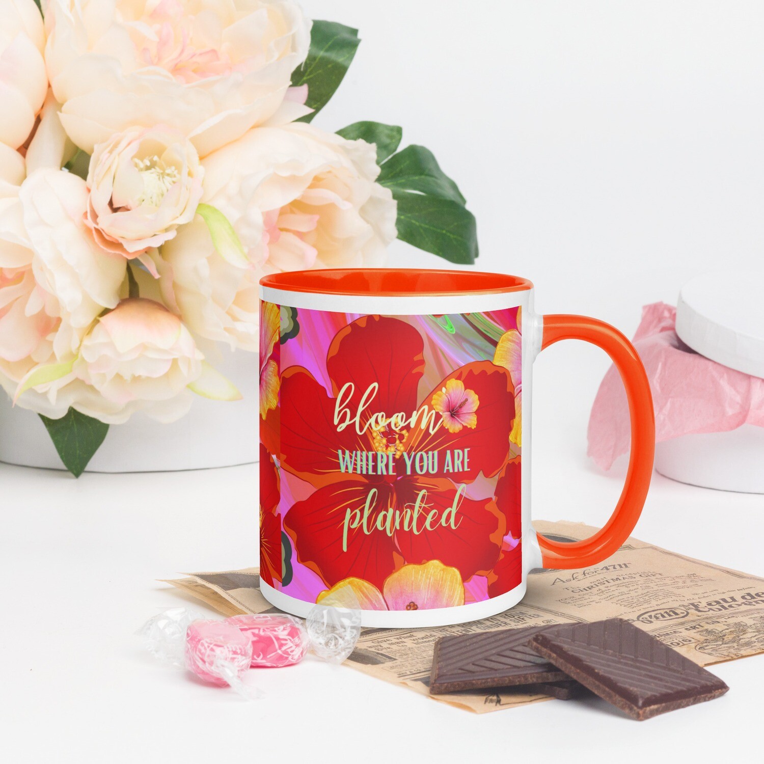 Bloom Where You Are Planted Floral Coffee Mug