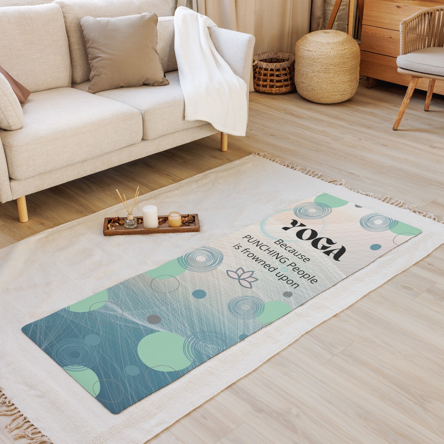 Yoga Mat with Geometrical Patterns