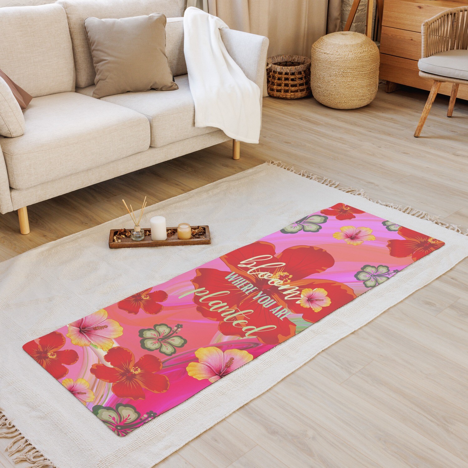 Bloom Where You Are Planted Yoga and Exercise Mat