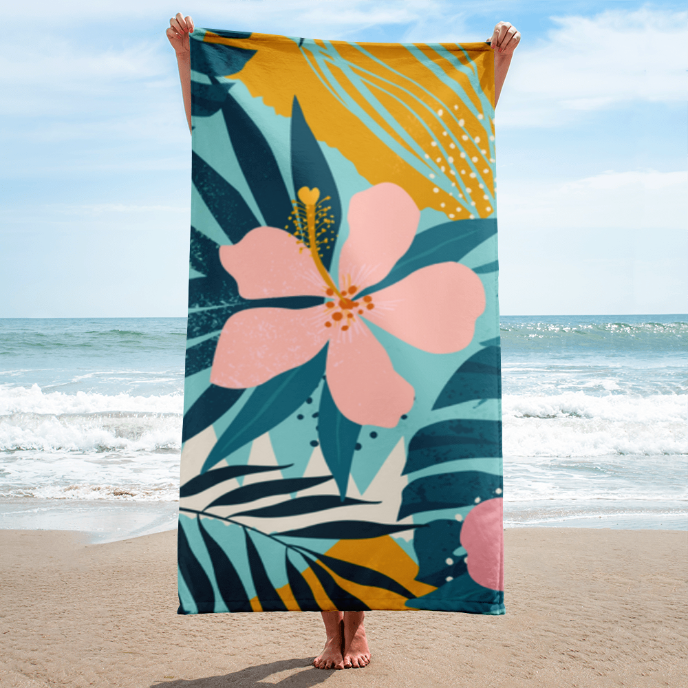 Aloha Pink Hibiscus Towel
