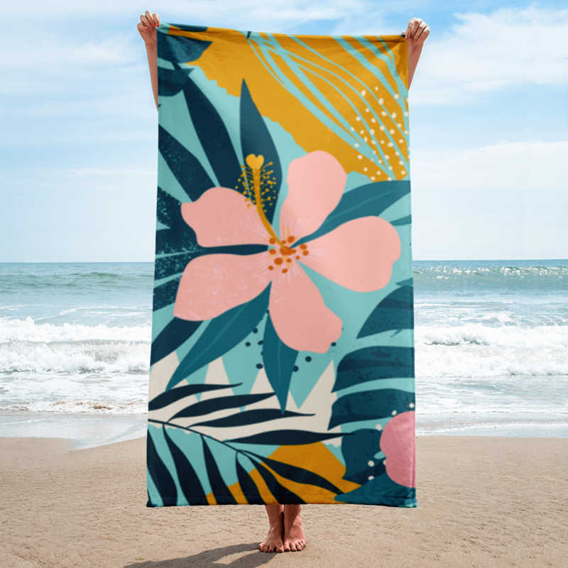 Aloha Pink Hibiscus Towel